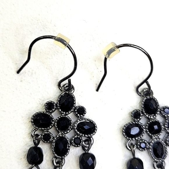 Black Onyx Chandelier Drop Earrings - Picture 3 of 6